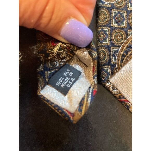 Pierre Balmain Multicolored Patterned Silk Necktie - Picture 5 of 6